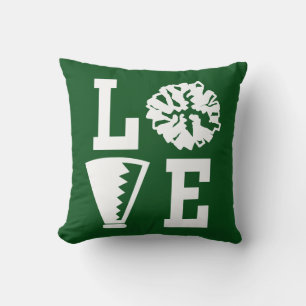 Decorativo Porristas Amor, Cojín Verde de Aporreo