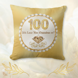 Decorativo Precioso, cojín para cumpleaños número 100, cumple