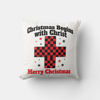 Decorativo Regalo de cojín de Navidad comienza con Cristo