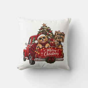 Decorativo Regalo de cojín de perro de camión de Navidad ador