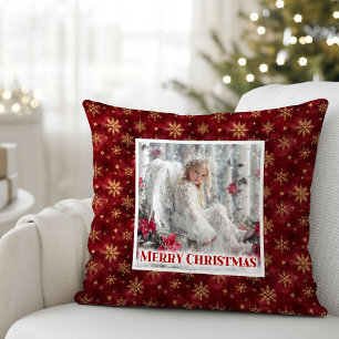 Decorativo Regalo de cojín navideño de oro rojo angelical bri