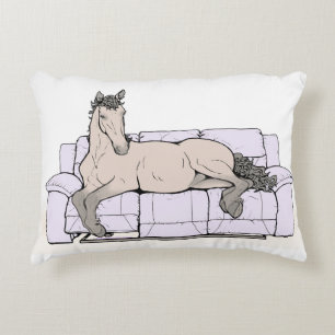 Decorativo Regalo divertido para amantes de caballos Cojín ri