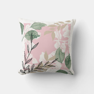Decorativo Resumen cojín rosa y verde floral
