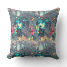 Resumen de diseño de arte caprichoso Cojín decorat