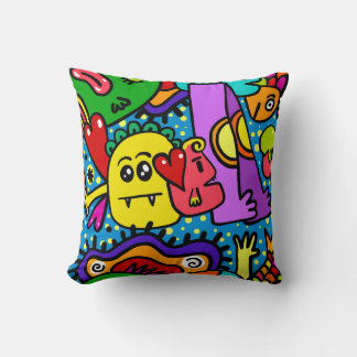 Decorativo Retro lindo monstruo arrojar cojín