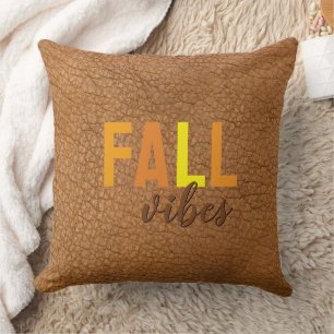 Decorativo Rústica caída Vibes Faux Brown Leather Cojín decor