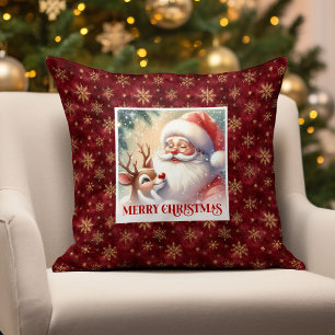 Decorativo Santa Claus Rudolph Cojín Navideño Encantador Fest