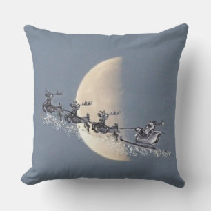 Decorativo Santa volador en cojín de Navidad de trineo de ren