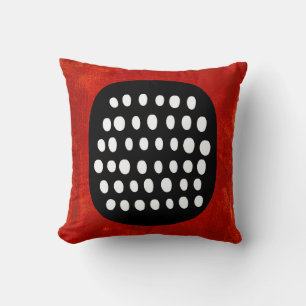 Decorativo Simple Cojín de Terciopelo Negro Blanco y Rojo