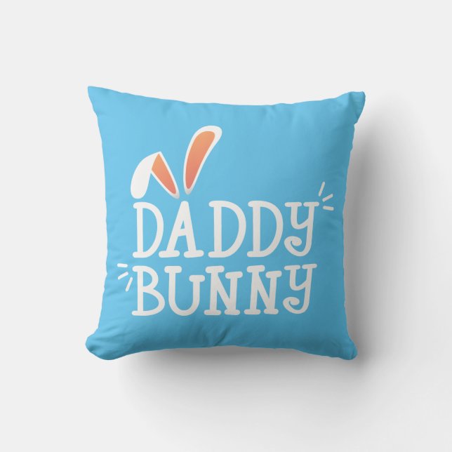 Decorativo Simple Daddy Bunny Easter Typography Cojín decorat (Anverso)