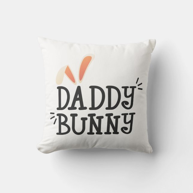 Decorativo Simple Daddy Bunny Easter Typography Cojín decorat (Anverso)