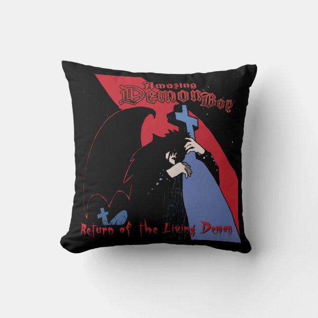 Decorativo Sorprendente niño Demonio regresa del Cojín decora (Anverso)