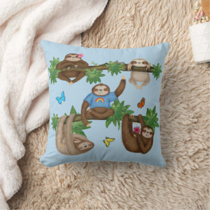 Decorativo Stanley Sloth y sus amigos cojín azul
