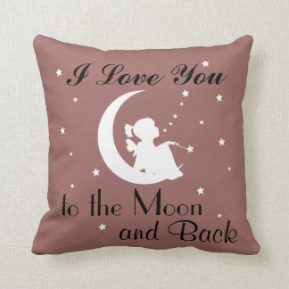 Decorativo Te amo a la luna y a la parte posterior - Cojín