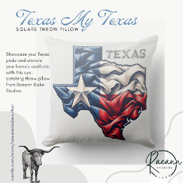 Decorativo Texas Mi Texas Cojín Cuadrado para Lanzar