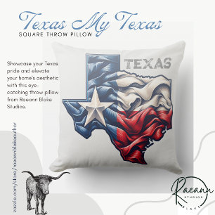 Decorativo Texas Mi Texas Cojín Cuadrado para Lanzar