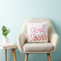 Tipografía de jefe chica Cualquier Cojín decorativ