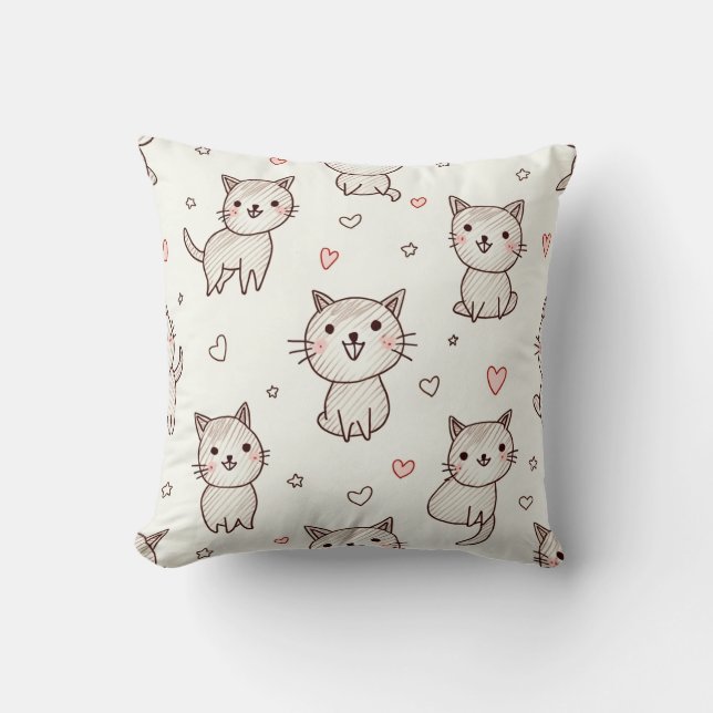 Decorativo un lindo cojín en forma de gato (Anverso)