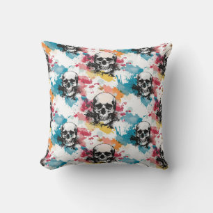 Decorativo Urban Art Skull Pillow Design, Cojín B40