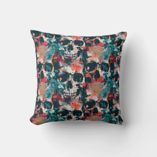 Decorativo Urban Art Skull Pillow Design, Cojín C55
