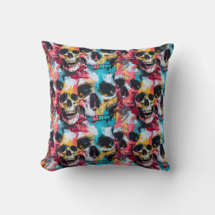 Decorativo Urban Art Skull Pillow Design, Cojín C66