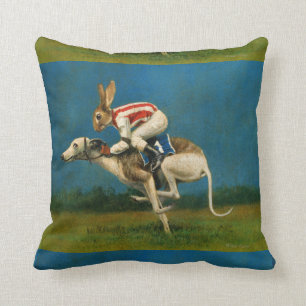 Decorativo Whippet Con Cojín De Lanzamiento Conejo