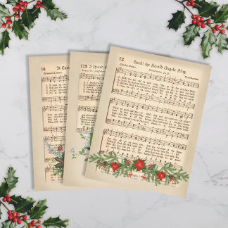 Decoupage de hojas de música de navidades - Set 1