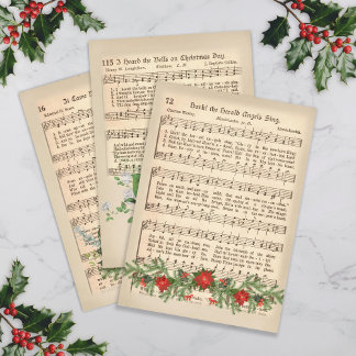 Decoupage de hojas de música de navidades - Set 1