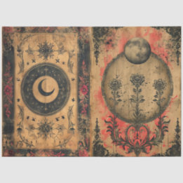 Decoupage gótica celeste antigua de papel