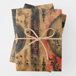 Decoupage gótica celeste antigua de papel