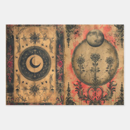 Decoupage gótica celeste antigua de papel