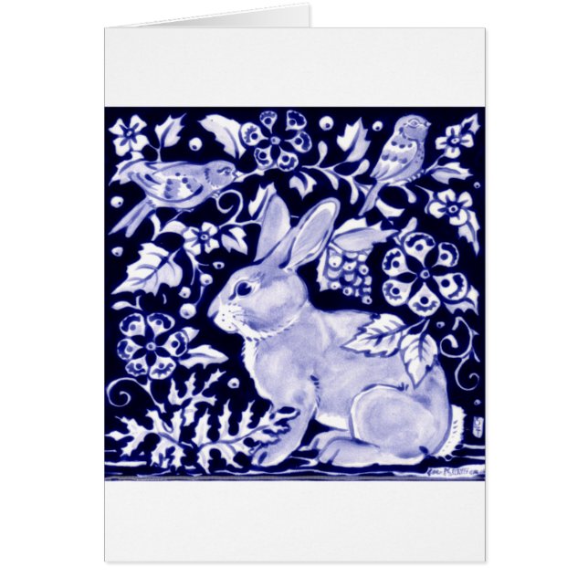 Dedham Blue Rabbit, diseño clásico azul y blanco (Frente)
