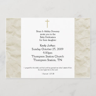 Dedicación al bebé Género Invitación al bautismo n