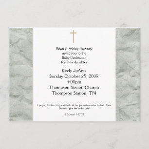 Dedicación al bebé Género Invitación al bautismo n