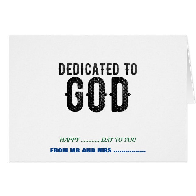DEDICADO A DIOS PERSONALIZABLE GUAY TEXTO NEGRO (Anverso (Horizontal))