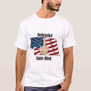 Dedo medio de la camiseta de la camiseta del estad