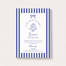 Deep Blue Bow, Invitación de cumpleaños con tiras 