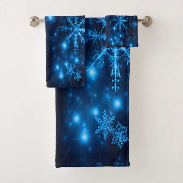 Deep Blue con juego de toallas con copos de nieve  (In situ)