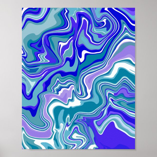 Deep Blue Fluid Resumen Arte (Frente)