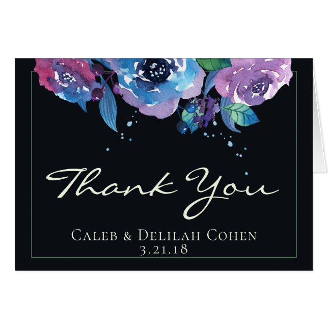 Deep Blue Morple Moody Boda Floral (Anverso (Horizontal))