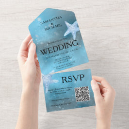 Deep Blue Sea Boda Todo En Una Invitación