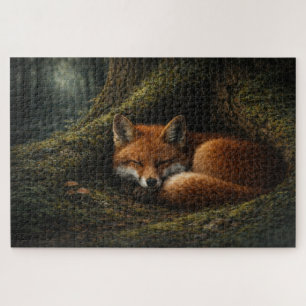 Deep Forest Slumber   Red Fox Art   Rompecabezas