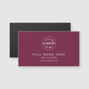 Deep Mulberry Clean Design Magnetic Business Card