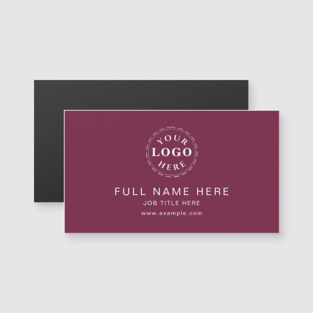 Deep Mulberry Clean Design Magnetic Business Card (Anverso/Reverso)