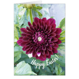 Deep Purple Dahlia Flower Easter Card