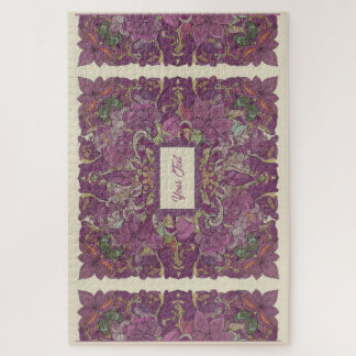 Deep Purple Floral Intricate Jigsaw Puzzle