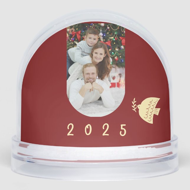 Deep Red, Butter Yellow Photo Year Christmas  (Anverso)