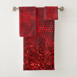 Deep Red Faux Purpurinas Luces