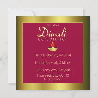 Deepas de oro en omnio por brillante invitación a