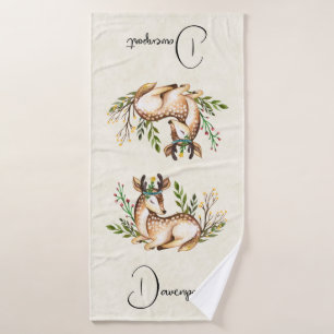 Deer acuarela de bonito que baja el Boho